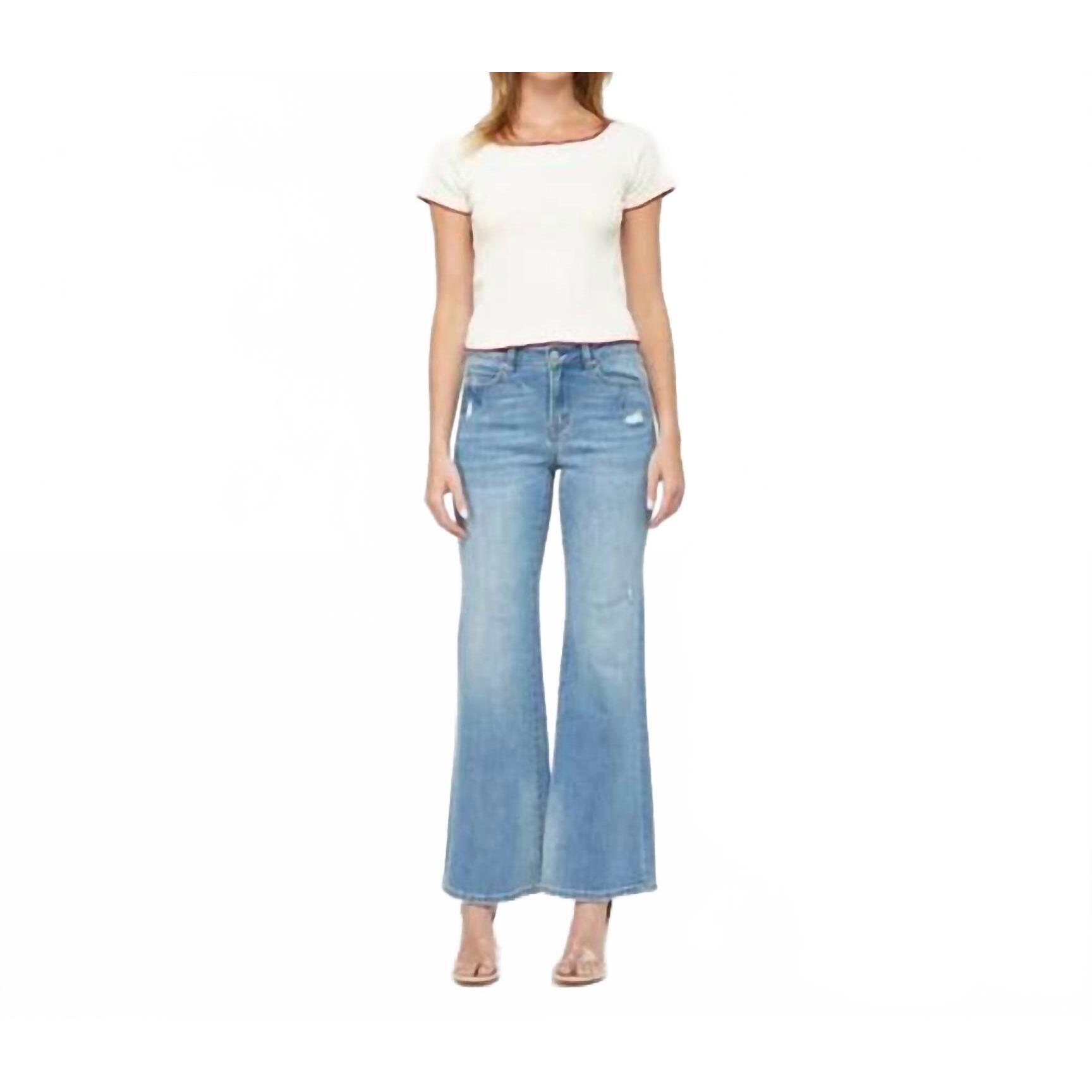 New Mica Denim Mid Rise Slight Flare Jeans In Gallimard
